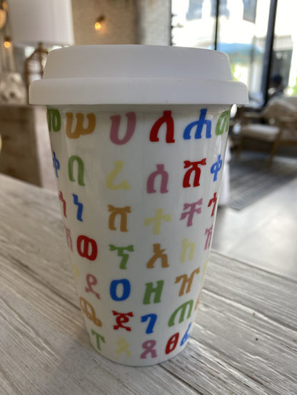2 Geez Alphabet Coffee ,Tea Cup ( WHITE )