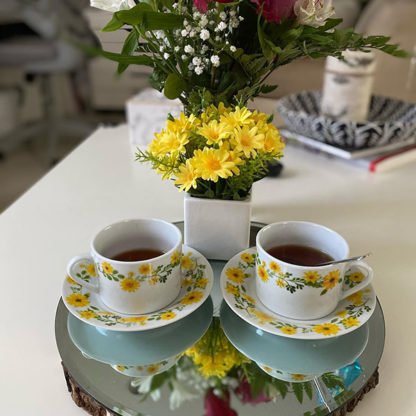 6 Adey Abeba  6Tea Cup  & 6 Saucer - Image 4
