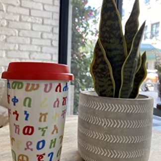 2 GEEZE  ALPHABET Coffee & Tea Cup ( RED )