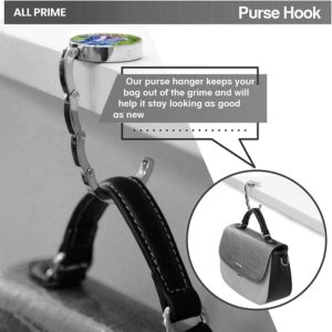 6pcs Portable Purse Hook Handbag Hanger for Table, AUHOKY Fashionable Long Handbag Bag Holder Under Counter for Women Girls Bags Storage Gift(6