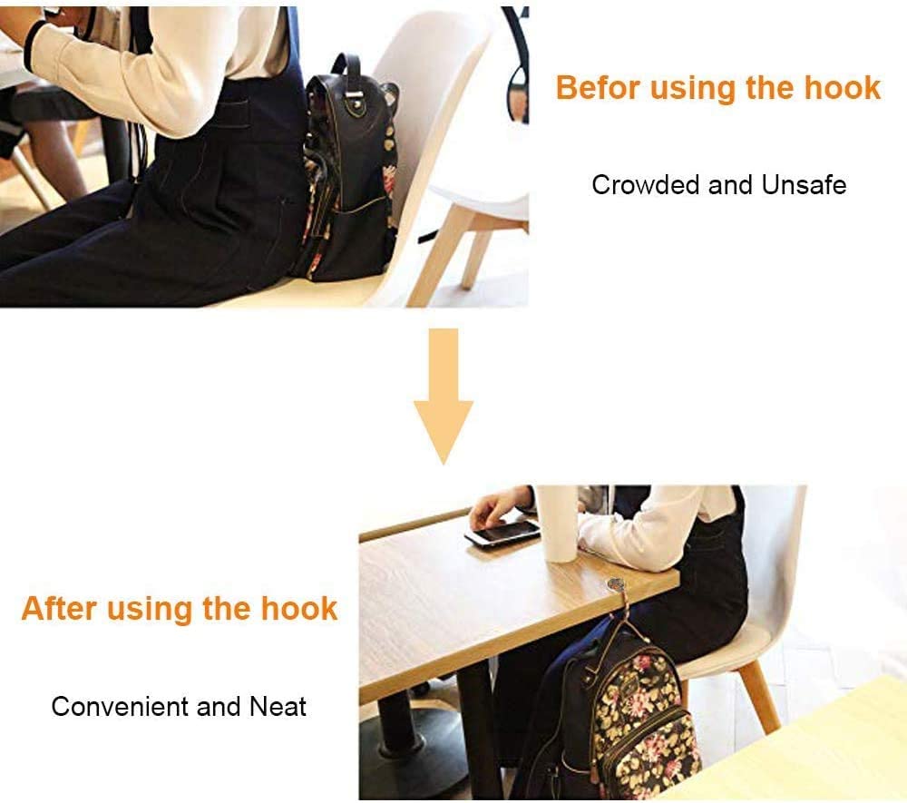  kwmobile Handbag Hooks for Tables - Set of 2 Folding Purse Hook  Hangers - Portable Table Bag Holders for Restaurant Bar - Black : Clothing,  Shoes & Jewelry