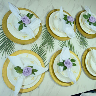Golden Cross Dinner Set / 6  Pieces